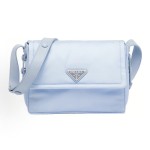 PRADA Re-Nylon brand letter logo messenger bag, single-shoulder bag, crossbody handbag, men\'s blue style